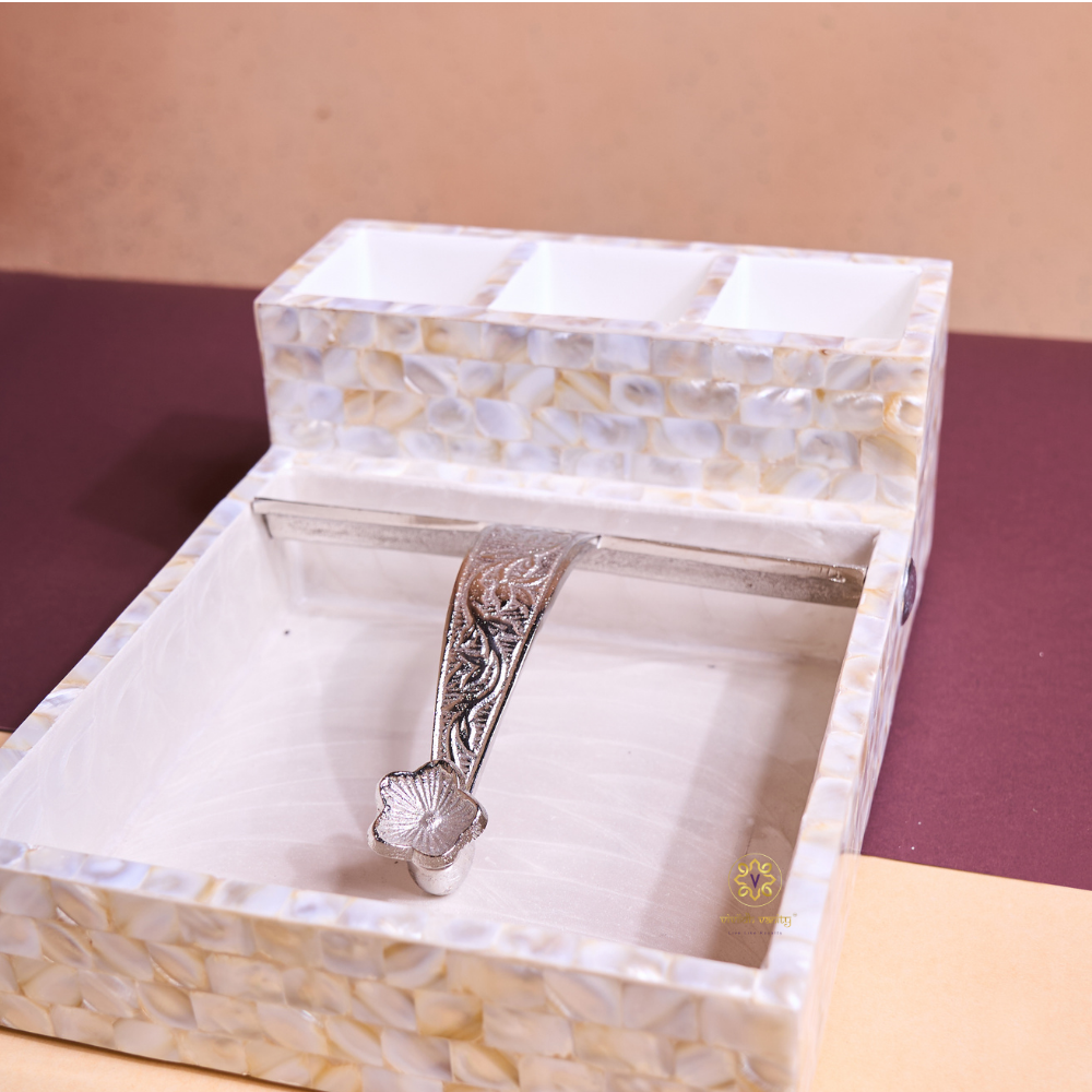 Raj Moti Sangraha - Cutlery & Tissue Holder – Dining Table Use | Diwali Gifting | Home Decor | Housewarming Gift | Wedding Gift