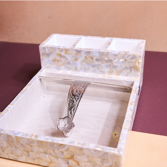 Raj Moti Sangraha - Cutlery & Tissue Holder – Dining Table Use | Diwali Gifting | Home Decor | Housewarming Gift | Wedding Gift
