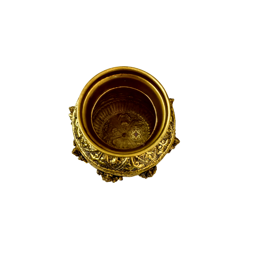 Shubh Kamana Kalash – Brass Pooja Pot Featuring AshtaLakshmi Forms – Brass | Pooja Decor | Diwali Gifting | Home Decor | Wedding Gift