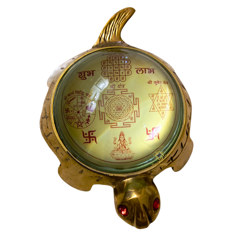 SaptSiddhi Yantra  – Vastu Tortoise with 7 Auspicious Yantras for Fulfilment & Prosperity – Brass | Pooja Decor | Diwali Gifting | Home Decor | Housewarming Gift