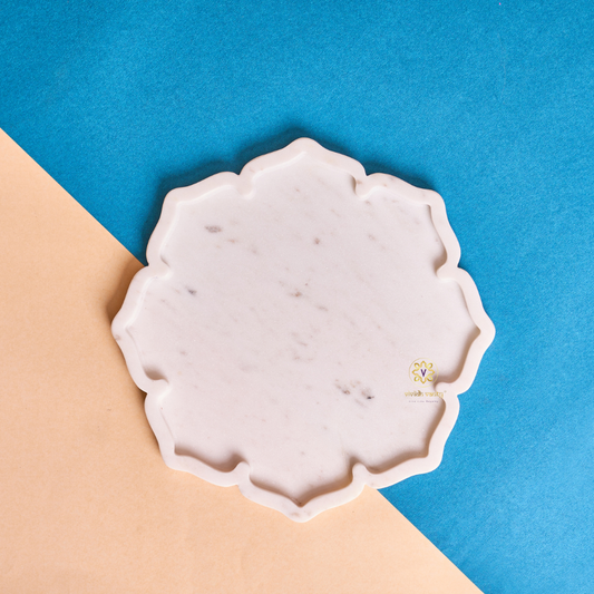 Raj Kamal Platter – Carved Marble Serving & Decor Tray – Diwali Gifting | Home Decor | Housewarming Gift | Wedding Gift | Corporate Gifting