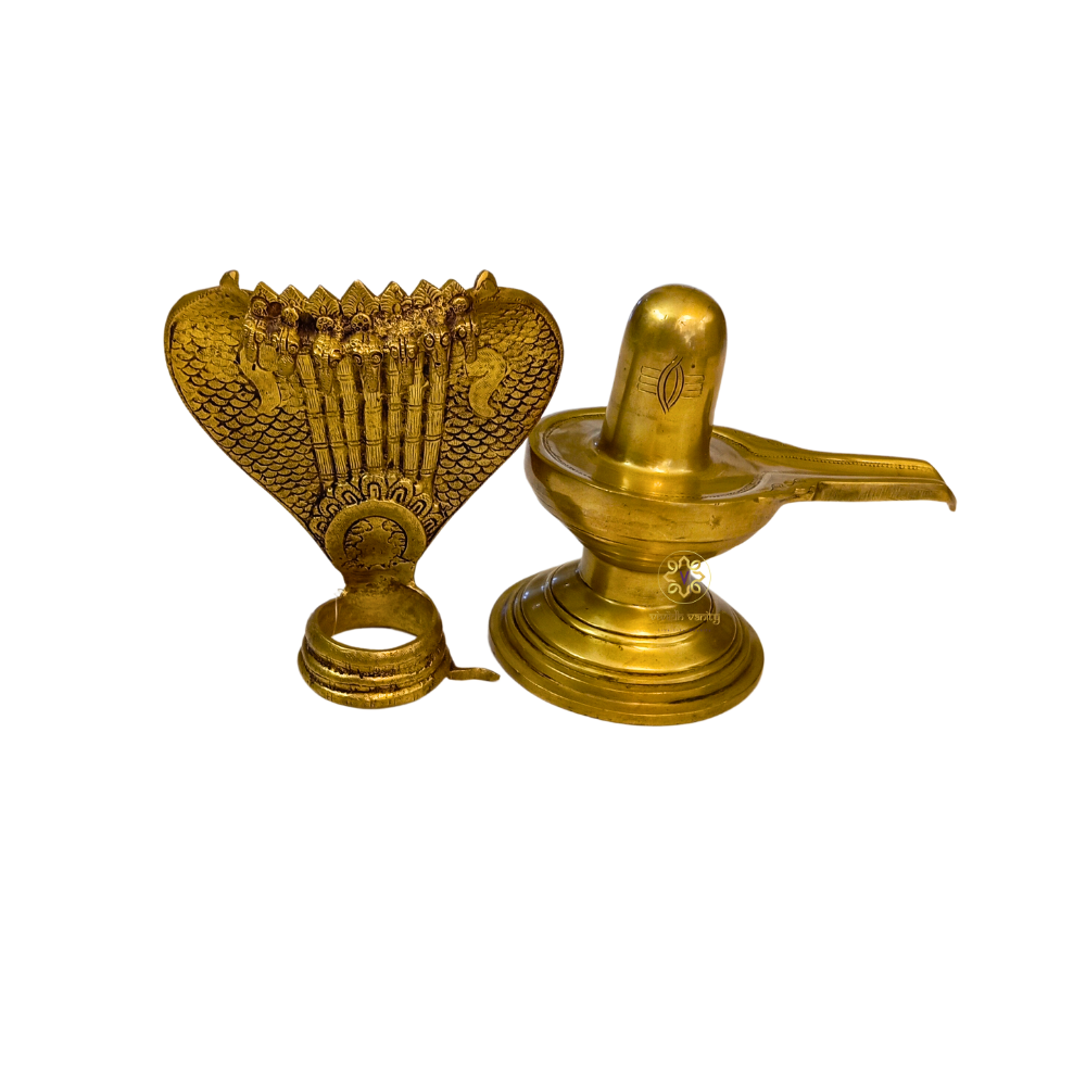 AnantaShiv Lingam – Pure Brass Shivling with Sheshnaag – Brass | Pooja Items | Diwali Gifting | Home Decor | Housewarming Gift
