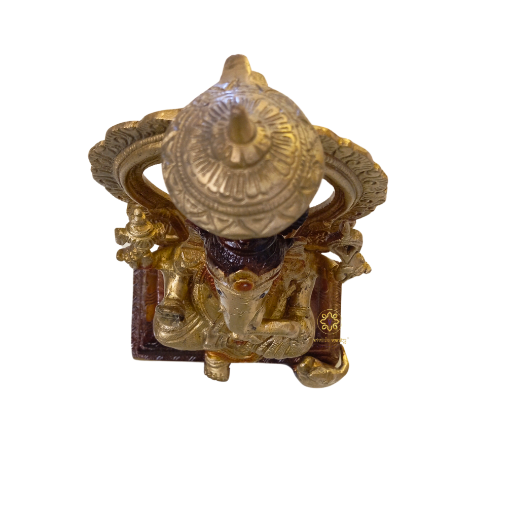 Mandapeshwar Vinayak β Grand Brass Idol of Ganesh ji with Dome & Royal Backrest β Brass | Pooja Decor | Wedding Gift | Home Decor | Housewarming Gift