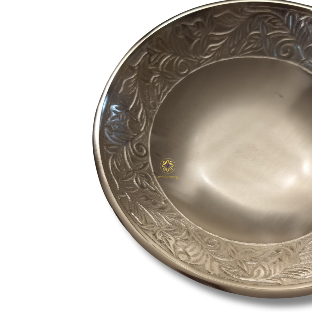 Majestic Peacock Chalice – Silver-Finish Bowl with Royal Peacock and Ornate Detailing – Dining Table Use | Diwali Gifting | Home Decor | Housewarming Gift | Wedding Gift