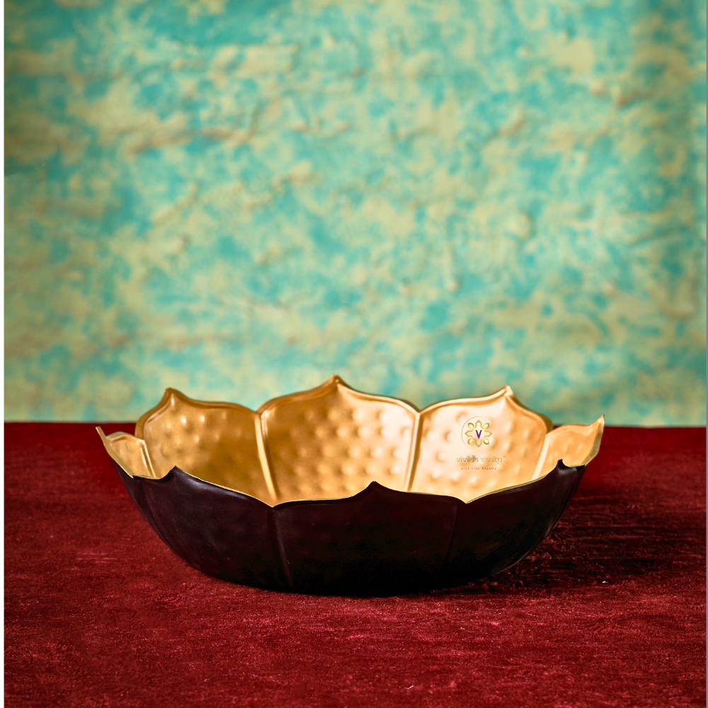 GildPetal Urli – Gold-Lined Lotus Aluminium Décor Bowl – Dining Table Use | Corporate Gifting | Home Decor | Housewarming Gift