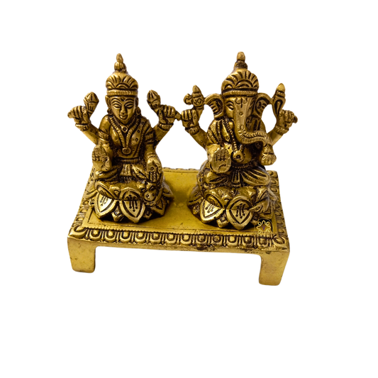 Shubh Sampatti Set – Twin Brass Idols of Wealth & Wisdom – Brass | Pooja Decor | Diwali Gifting | Home Decor | Wedding Gift
