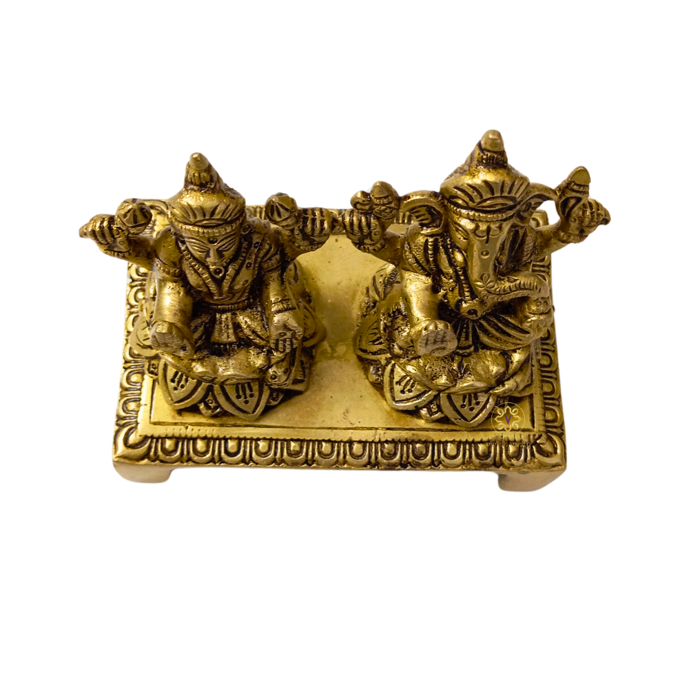 Shubh Sampatti Set – Twin Brass Idols of Wealth & Wisdom – Brass | Pooja Decor | Diwali Gifting | Home Decor | Wedding Gift