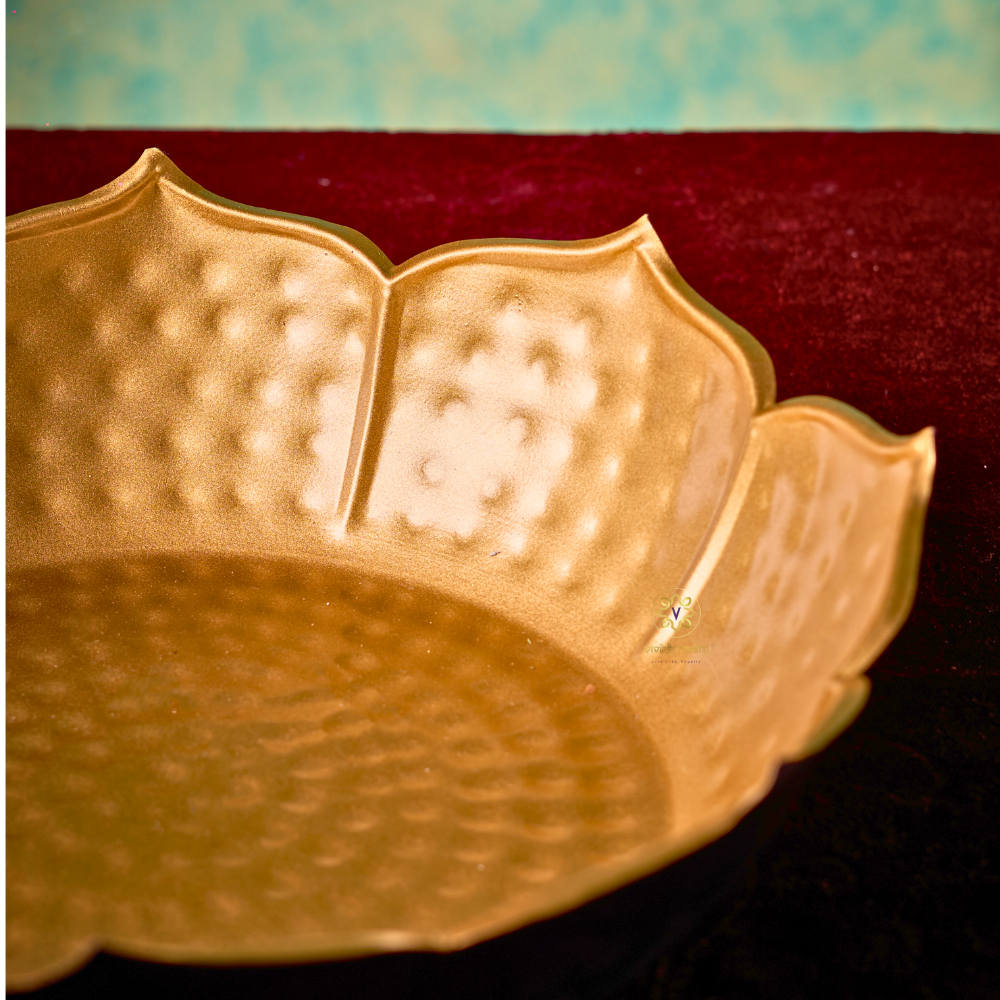GildPetal Urli – Gold-Lined Lotus Aluminium Décor Bowl – Dining Table Use | Corporate Gifting | Home Decor | Housewarming Gift