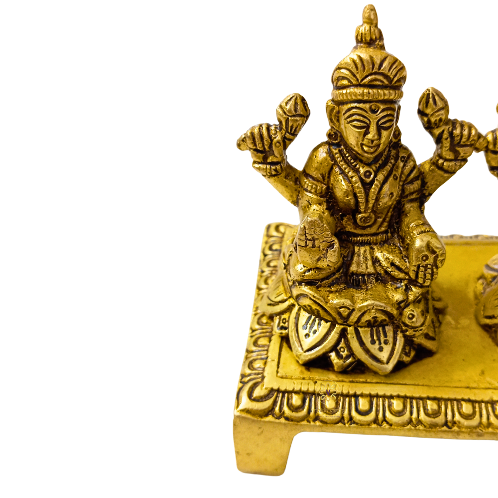 Shubh Sampatti Set – Twin Brass Idols of Wealth & Wisdom – Brass | Pooja Decor | Diwali Gifting | Home Decor | Wedding Gift