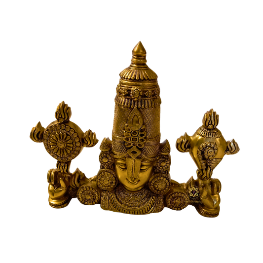 SriVaibhav Balaji – Majestic Pure Brass Tirupati Balaji Idol – Brass | Pooja Items | Diwali Gifting | Home Decor | Housewarming Gift