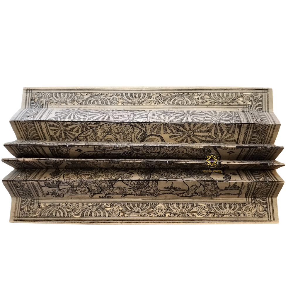 GajSamriddhi Pattachitra – Traditional Elephant Family Artwork on Natural Scroll – Diwali Gifting | Home Decor | Housewarming Gift | Wedding Gift | Corporate Gifting