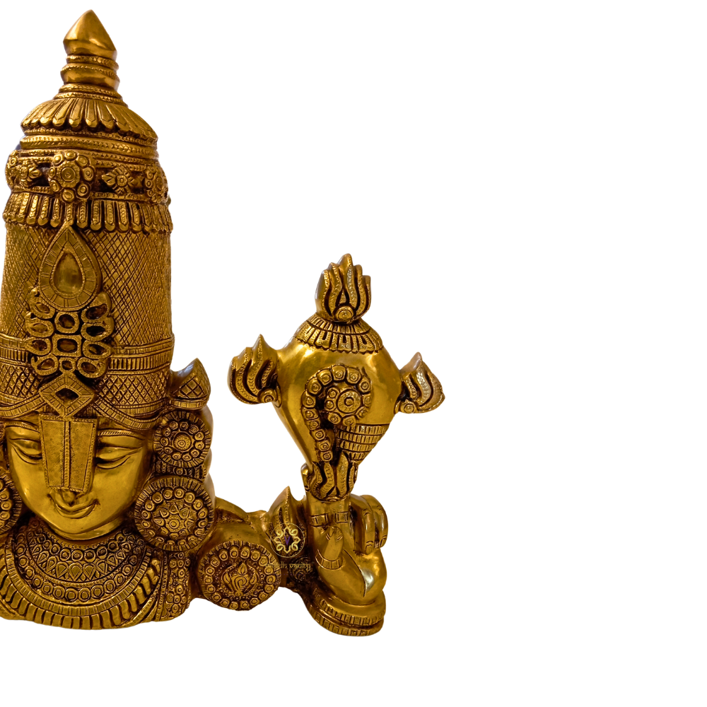 SriVaibhav Balaji – Majestic Pure Brass Tirupati Balaji Idol – Brass | Pooja Items | Diwali Gifting | Home Decor | Housewarming Gift