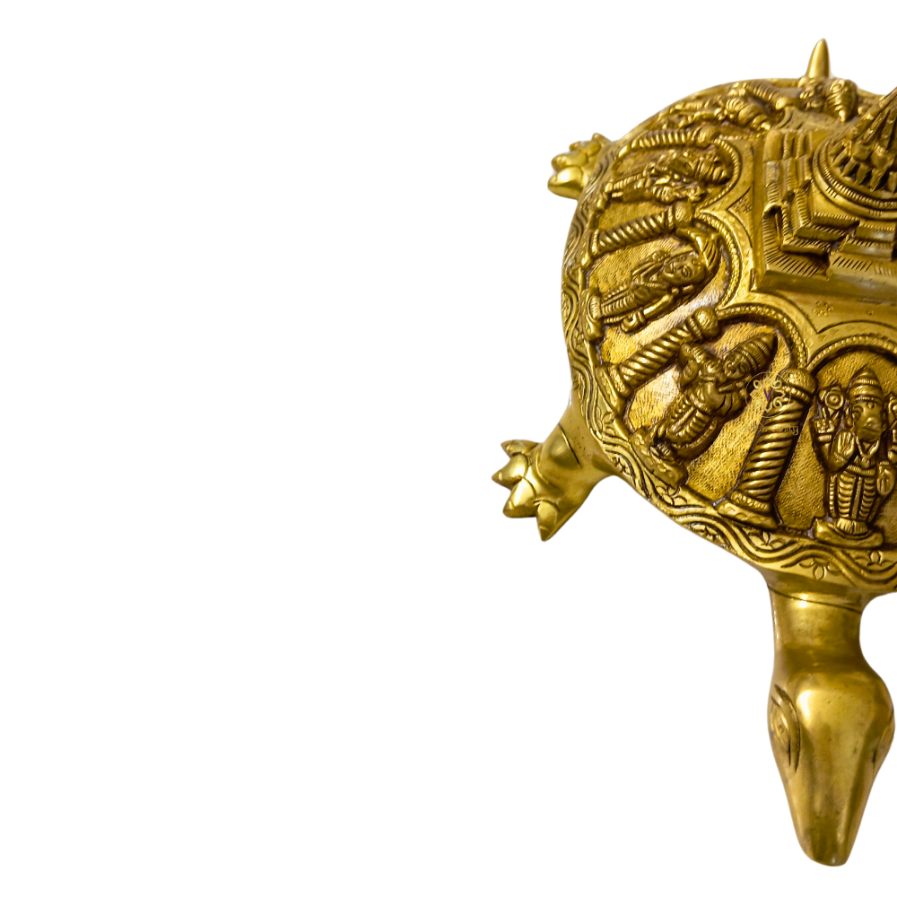 Dashavatar Shree Yantra – Auspicious Brass Tortoise Embodying Vishnu’s Power & Cosmic Energy – Brass | Pooja Decor | Diwali Gifting | Home Decor | Housewarming Gift
