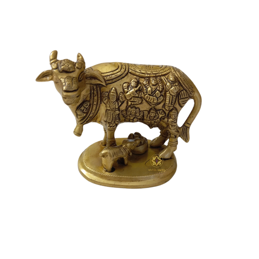 Brahmand Kamdhenu (Big)  – Symbol of Universal Divinity in Brass Cow Form – Brass | Diwali Gifting | Home Decor | Housewarming Gift | Corporate Gifting