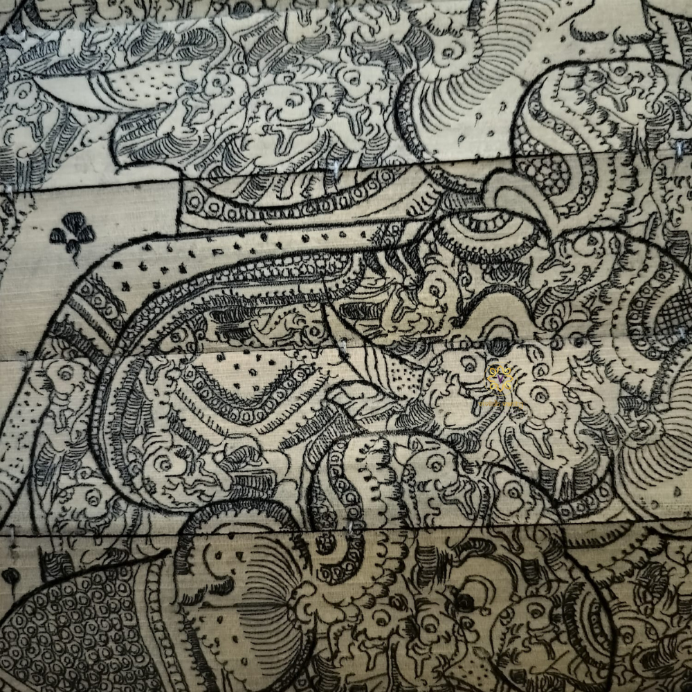 GajSamriddhi Pattachitra – Traditional Elephant Family Artwork on Natural Scroll – Diwali Gifting | Home Decor | Housewarming Gift | Wedding Gift | Corporate Gifting