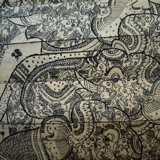 GajSamriddhi Pattachitra – Traditional Elephant Family Artwork on Natural Scroll – Diwali Gifting | Home Decor | Housewarming Gift | Wedding Gift | Corporate Gifting