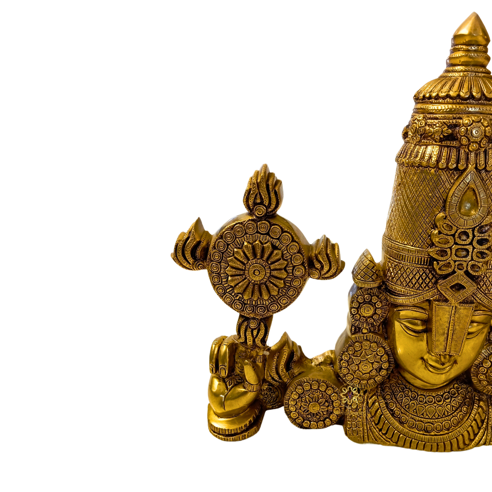 SriVaibhav Balaji – Majestic Pure Brass Tirupati Balaji Idol – Brass | Pooja Items | Diwali Gifting | Home Decor | Housewarming Gift