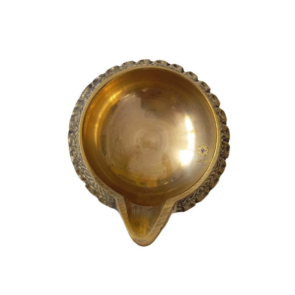 SthirJyoti Diya – Raised Pure Brass Oil Lamp – Brass | Pooja Decor | Diwali Gifting | Home Decor | Housewarming Gift