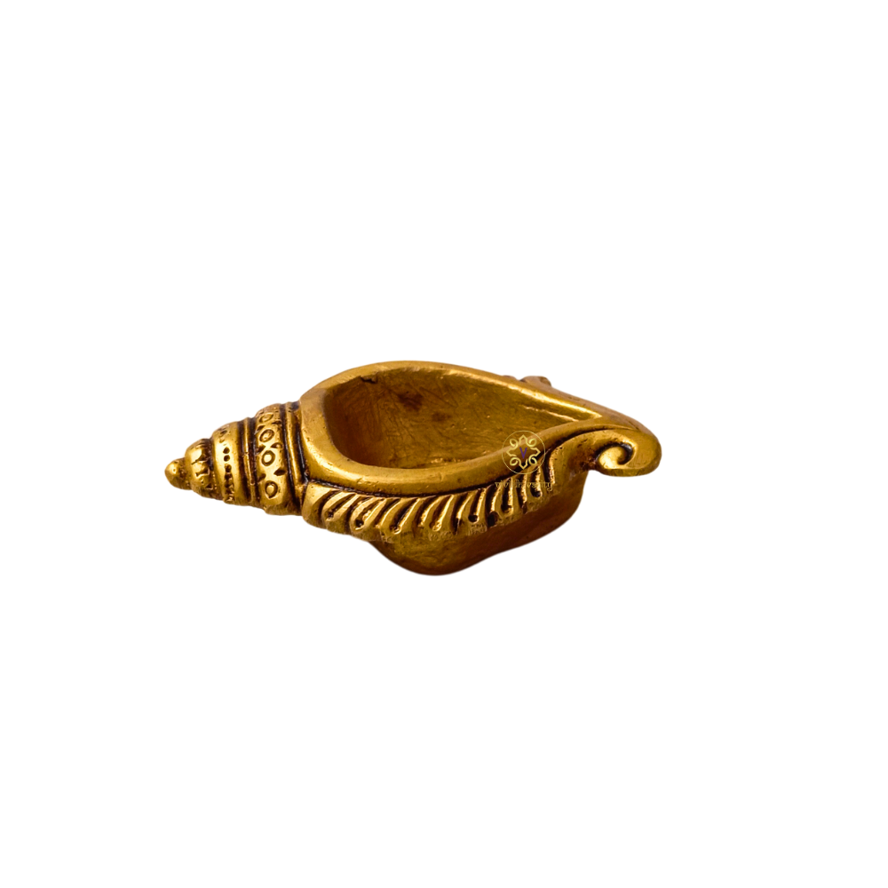 Shankh Jyoti Diyas – A Twin Set of Conch Diyas for Graceful Rituals – Brass | Pooja Decor | Diwali Gifting | Home Decor | Housewarming Gift