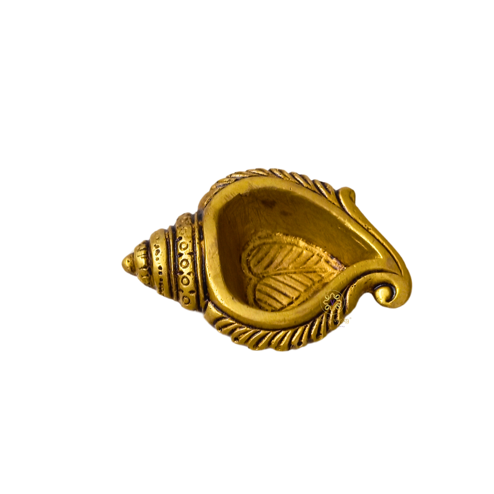 Shankh Jyoti Diyas – A Twin Set of Conch Diyas for Graceful Rituals – Brass | Pooja Decor | Diwali Gifting | Home Decor | Housewarming Gift