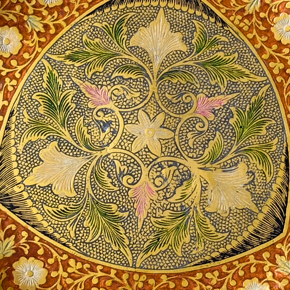 Rang Leela Thaal – Colour-Accented Brass Platter with Flower Motifs – Brass | Diwali Gifting | Home Decor | Housewarming Gift | Corporate Gifting