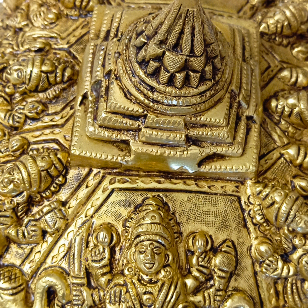 AshtaLakshmi Shree Yantra - Sacred Brass Tortoise Idol with Shree Yantra & Ashta Lakshmi Blessings β Brass | Pooja Decor | Diwali Gifting | Home Decor | Housewarming Gift