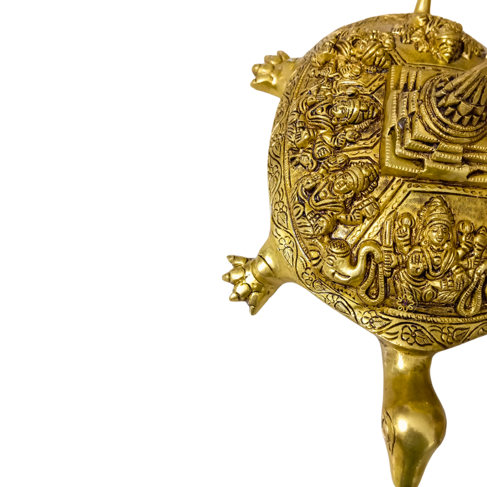 AshtaLakshmi Shree Yantra - Sacred Brass Tortoise Idol with Shree Yantra & Ashta Lakshmi Blessings β Brass | Pooja Decor | Diwali Gifting | Home Decor | Housewarming Gift