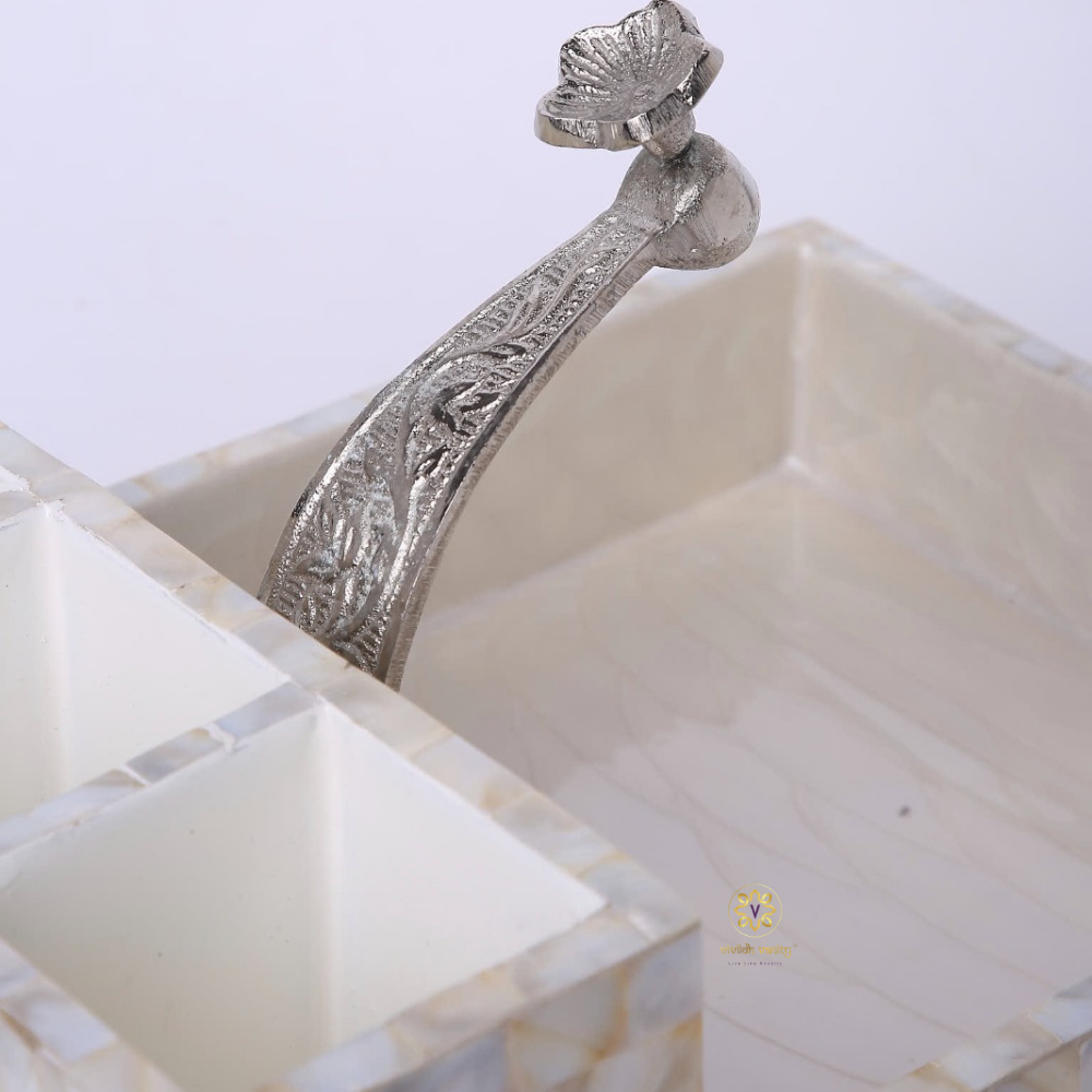 Raj Moti Sangraha - Cutlery & Tissue Holder – Dining Table Use | Diwali Gifting | Home Decor | Housewarming Gift | Wedding Gift