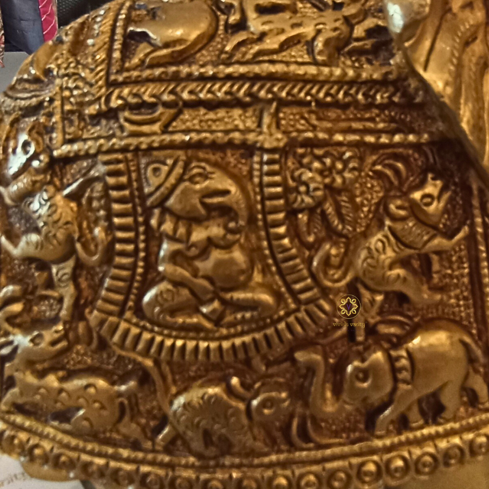 VanyaViraasat Gajraj – Brass Elephant with Intricate Animal Hand Carving – Brass | Diwali Gifting | Home Decor | Housewarming Gift | Corporate Gifting