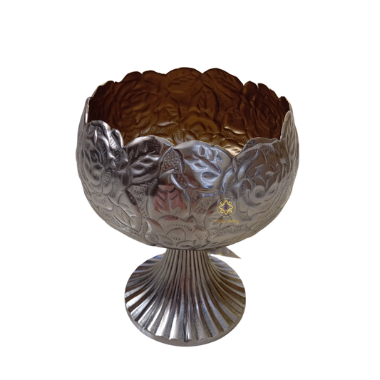 NuvAura Bowl – Carved Silver Plated Potpourri Bowl