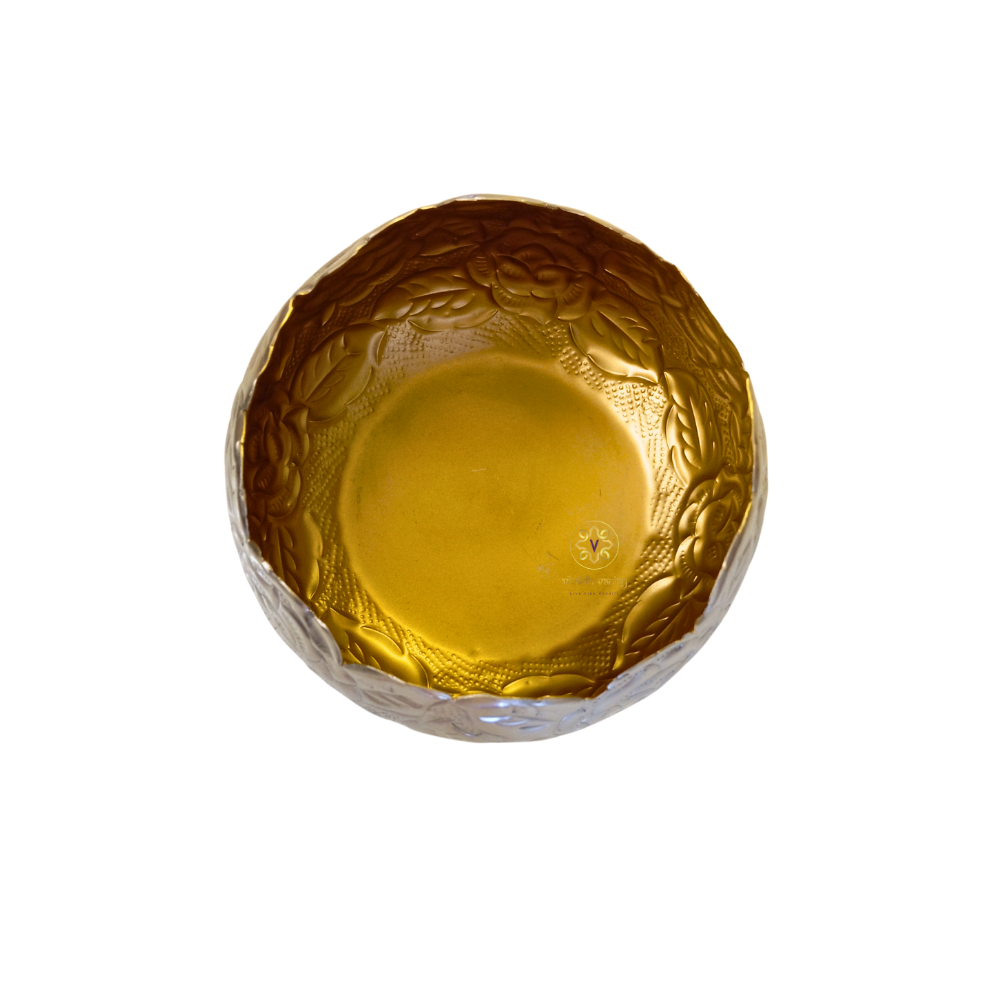 NuvAura Bowl – Carved Silver Plated Potpourri Bowl
