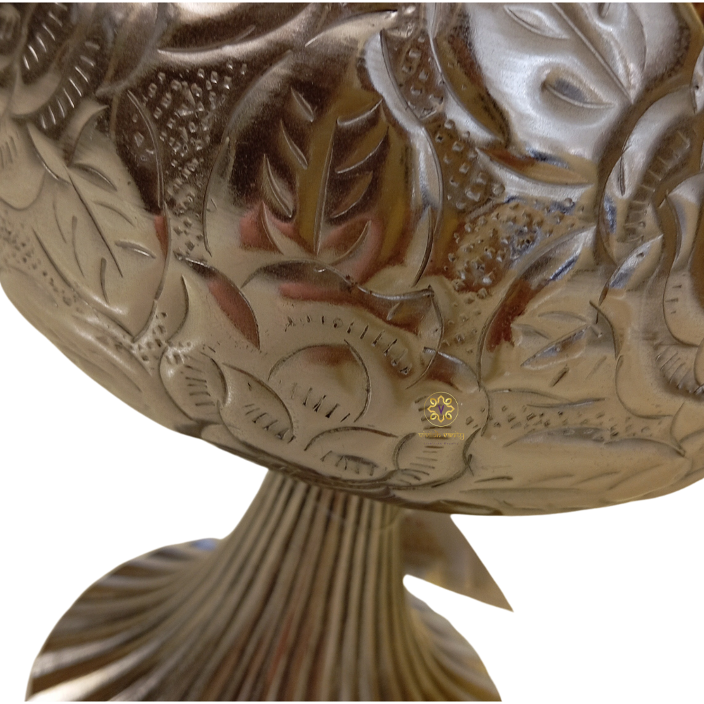 NuvAura Bowl – Carved Silver Plated Potpourri Bowl