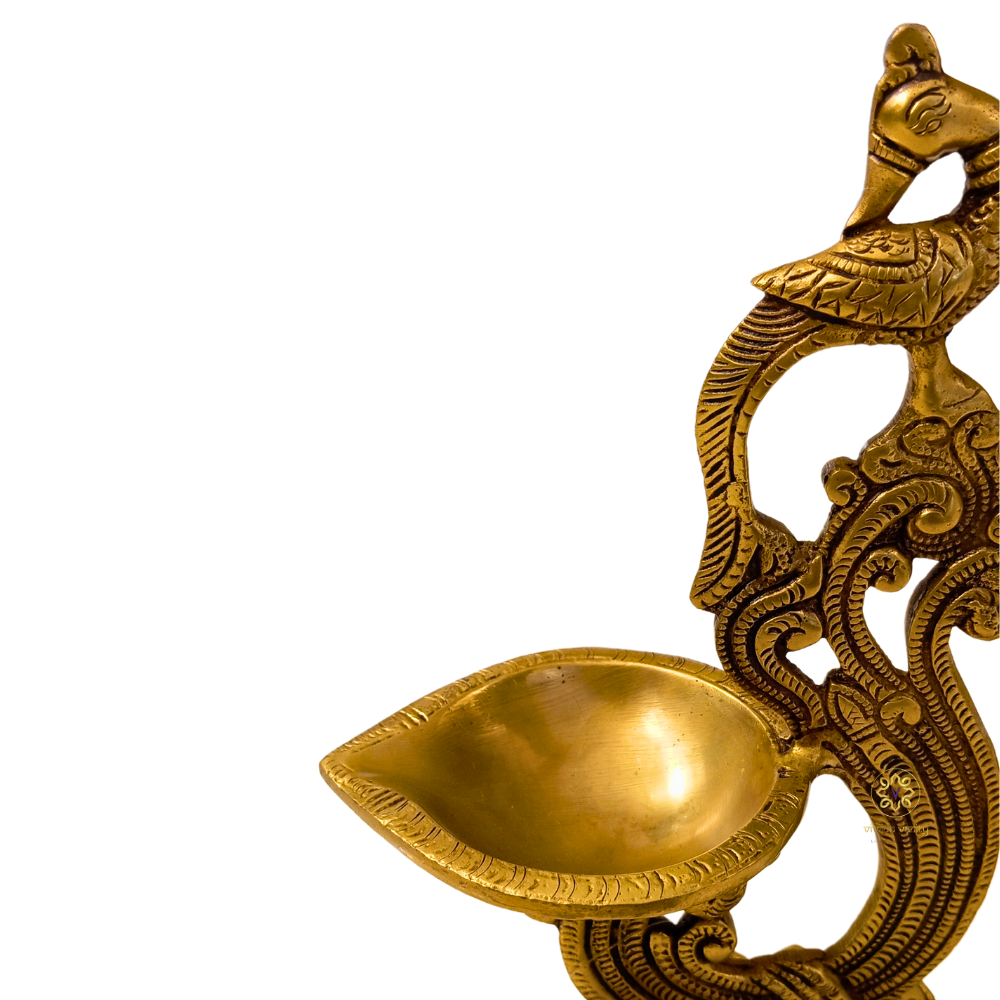 DivyaMayur Vilakku – Pure Brass Peacock Diya with Bell – Brass | Pooja Items | Diwali Gifting | Home Decor | Housewarming Gift – Brass | Diwali Gifting | Home Decor | Housewarming Gift | Corporate Gifting