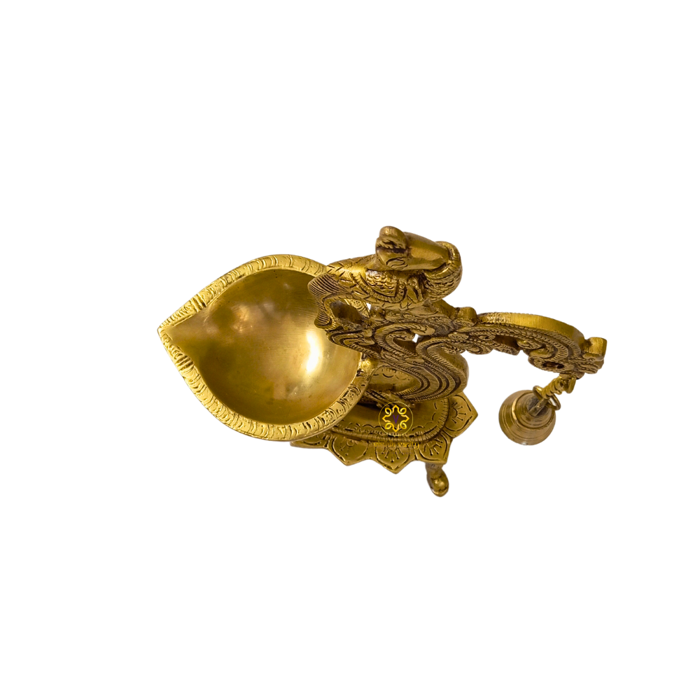 DivyaMayur Vilakku – Pure Brass Peacock Diya with Bell – Brass | Pooja Items | Diwali Gifting | Home Decor | Housewarming Gift – Brass | Diwali Gifting | Home Decor | Housewarming Gift | Corporate Gifting
