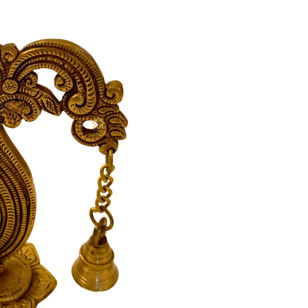 DivyaMayur Vilakku – Pure Brass Peacock Diya with Bell – Brass | Pooja Items | Diwali Gifting | Home Decor | Housewarming Gift – Brass | Diwali Gifting | Home Decor | Housewarming Gift | Corporate Gifting
