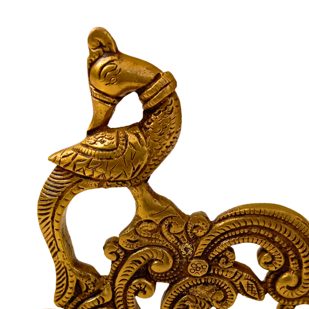 DivyaMayur Vilakku – Pure Brass Peacock Diya with Bell – Brass | Pooja Items | Diwali Gifting | Home Decor | Housewarming Gift – Brass | Diwali Gifting | Home Decor | Housewarming Gift | Corporate Gifting
