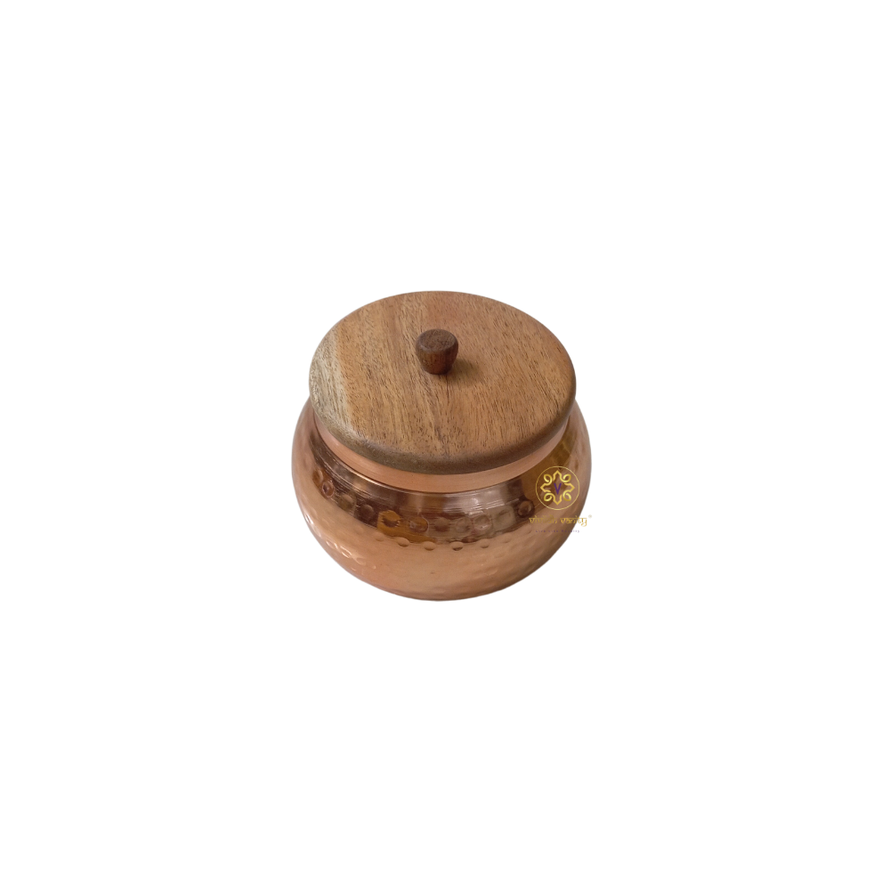 Vedh Copper Set β Wooden Tray with 2 Copper-Coated Metal Jars & Airtight Wooden Lids β Diwali Gifting | Home Decor | Housewarming Gift | Wedding Gift | Corporate Gifting