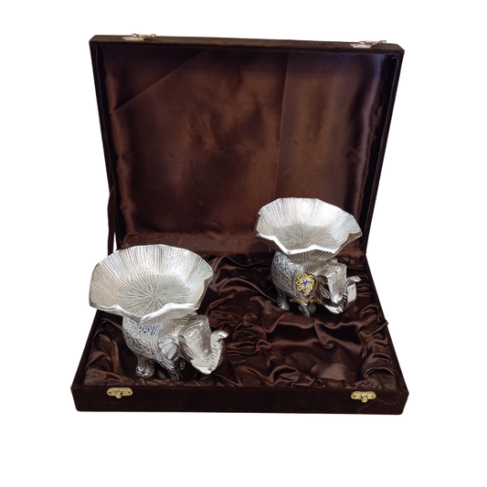 Shubh Haathi Bowls – Carved Elephant Dry Fruit Bowl Set of 2 – Silver  Diwali Gifting | Home Decor | Housewarming Gift | Wedding Gift | Corporate Gifting
