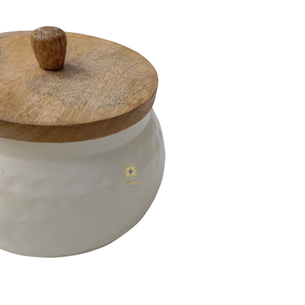 Vedh Copper Set β Wooden Tray with 2 Copper-Coated Metal Jars & Airtight Wooden Lids β Diwali Gifting | Home Decor | Housewarming Gift | Wedding Gift | Corporate Gifting