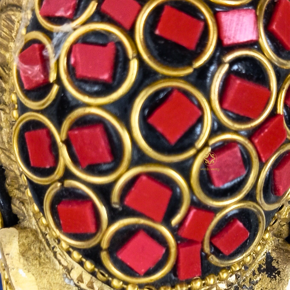 ShringarGaja Duo – Stone-Studded Brass Elephant Pair with Hanging Bells – Brass | Diwali Gifting | Home Decor | Housewarming Gift | Wedding Gift
