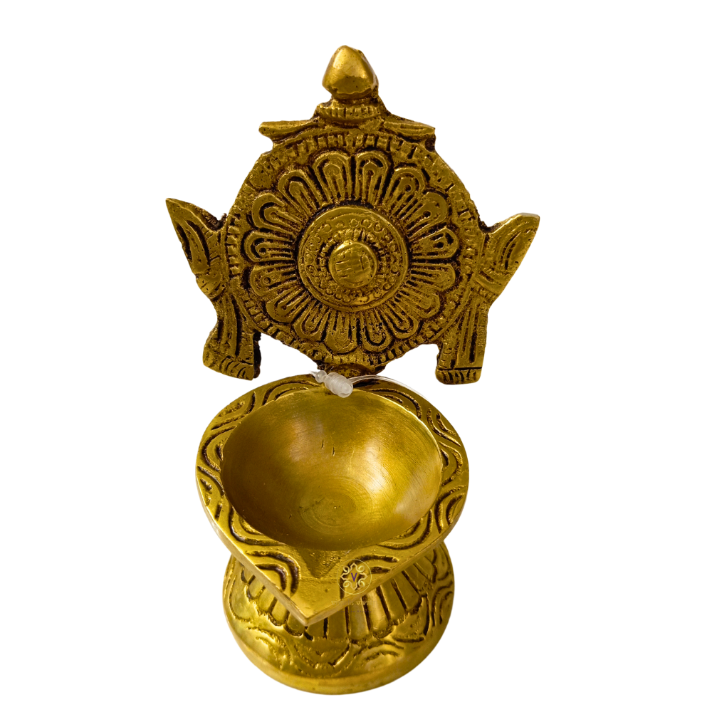 Vaikuntha Jyoti Set – Brass Shankh & Chakra Diya Pair – Brass | Pooja Items | Diwali Gifting | Home Decor | Housewarming Gift