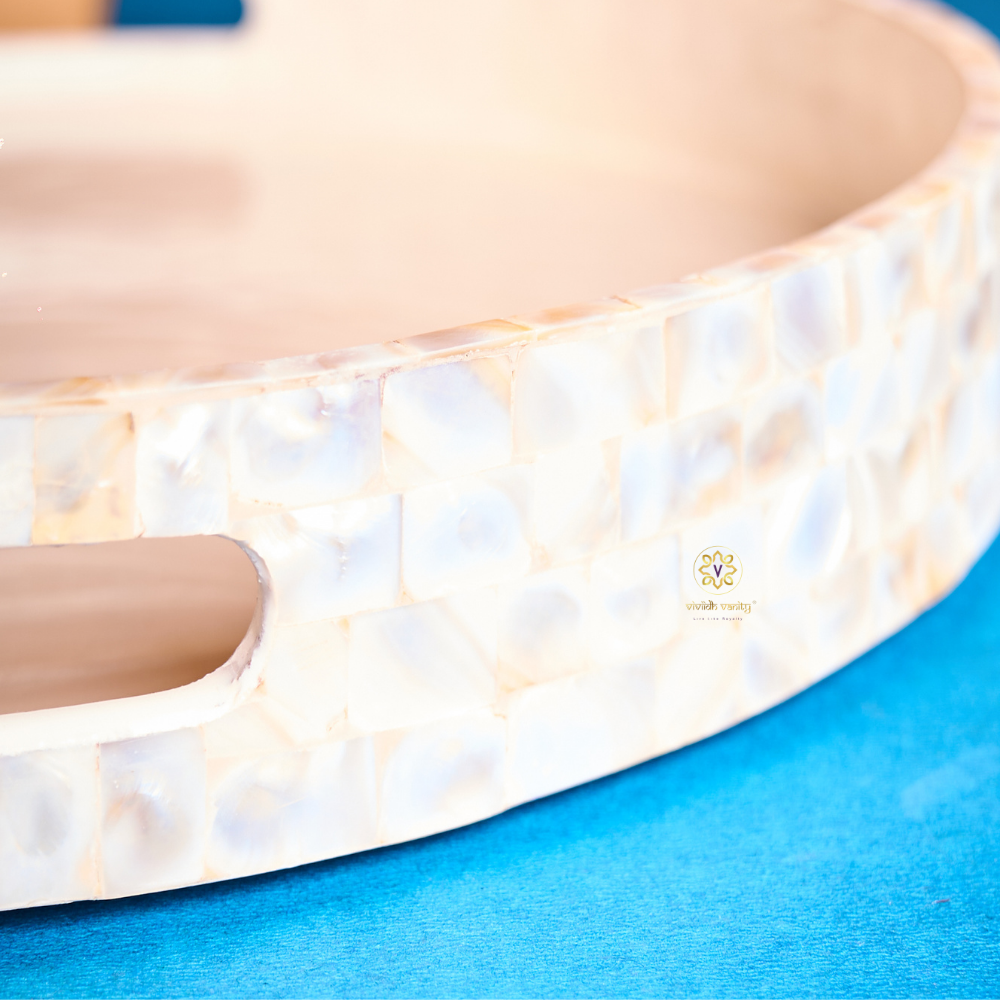 Raj Moti Seva Set - Tray set of 2 – Serving Tray | Dining Table Use | Diwali Gifting | Home Decor | Housewarming Gift | Wedding Gift