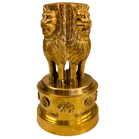 Samvidhan Stambh – Brass Ashoka Pillar Emblem with ‘Satyamev Jayate’ Inscription – Brass | Diwali Gifting | Home Decor | Housewarming Gift | Corporate Gifting