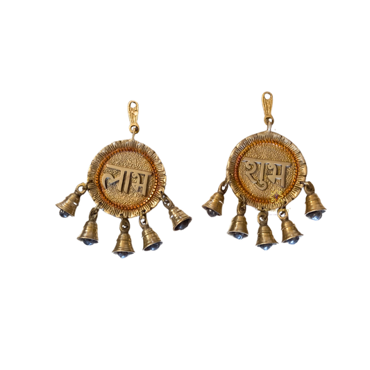 PanchGhanti ShubhLabh Set – Brass  Shubh Labh Wall Hanging with 5 Bells – Brass | Pooja Decor | Diwali Gifting | Home Decor | Housewarming Gift