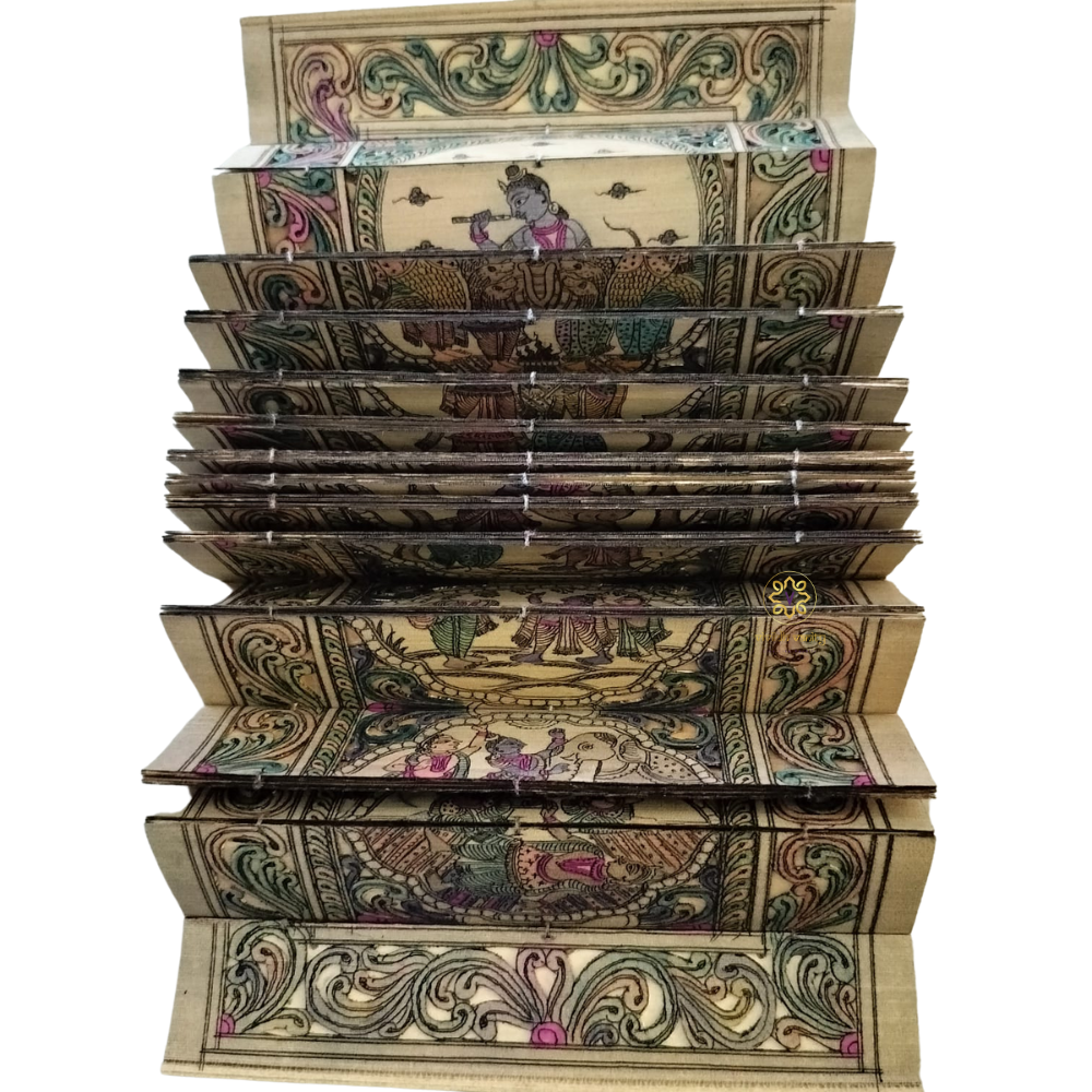 KrishnaKatha Pattachitra – Handpainted Scroll of Lord Krishna’s Divine Leelas – Diwali Gifting | Home Decor | Housewarming Gift | Wedding Gift | Corporate Gifting