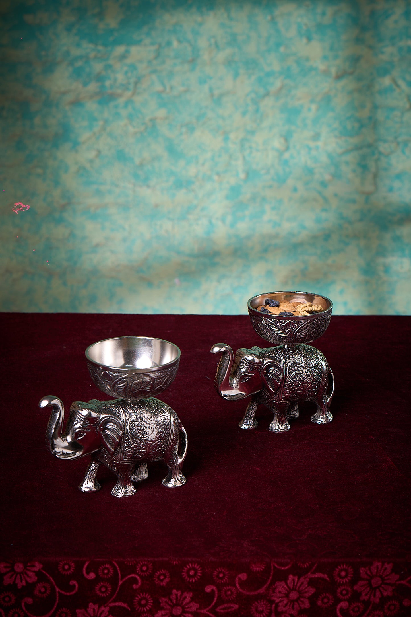 Shubh Haathi Bowls – Carved Elephant Dry Fruit Bowl Set of 2 – Oxidised |Diwali Gifting | Home Decor | Housewarming Gift | Wedding Gift | Corporate Gifting