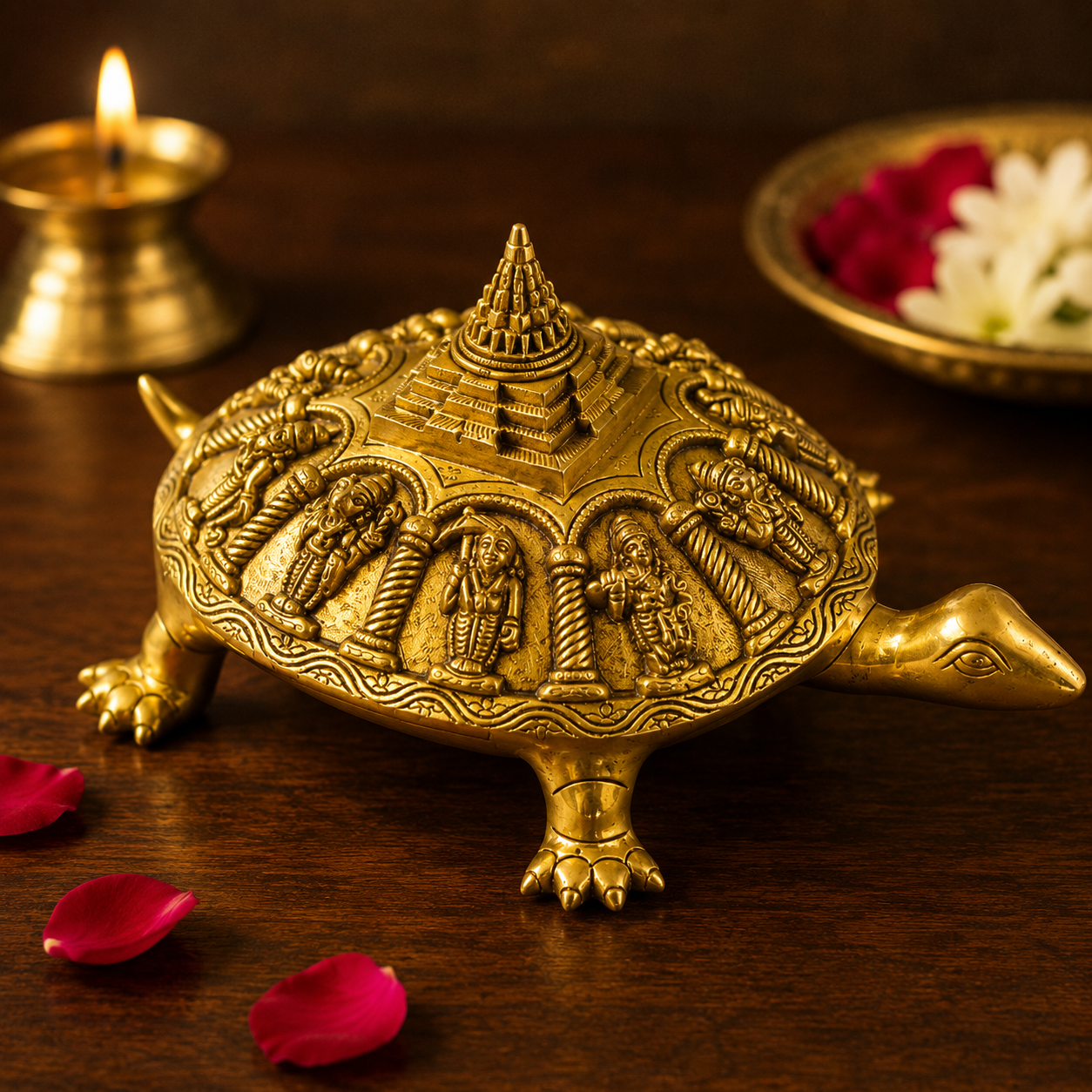 Dashavatar Shree Yantra – Auspicious Brass Tortoise Embodying Vishnu’s Power & Cosmic Energy – Brass | Pooja Decor | Diwali Gifting | Home Decor | Housewarming Gift