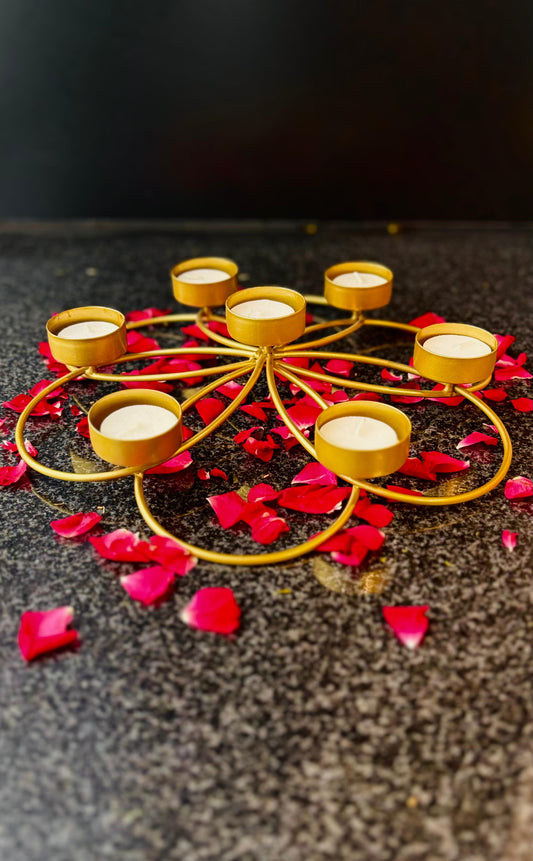 Glow Orbit – Contemporary Candle Holder with Petal Loops – Diwali Gifting | Home Decor | Housewarming Gift | Corporate Gifting