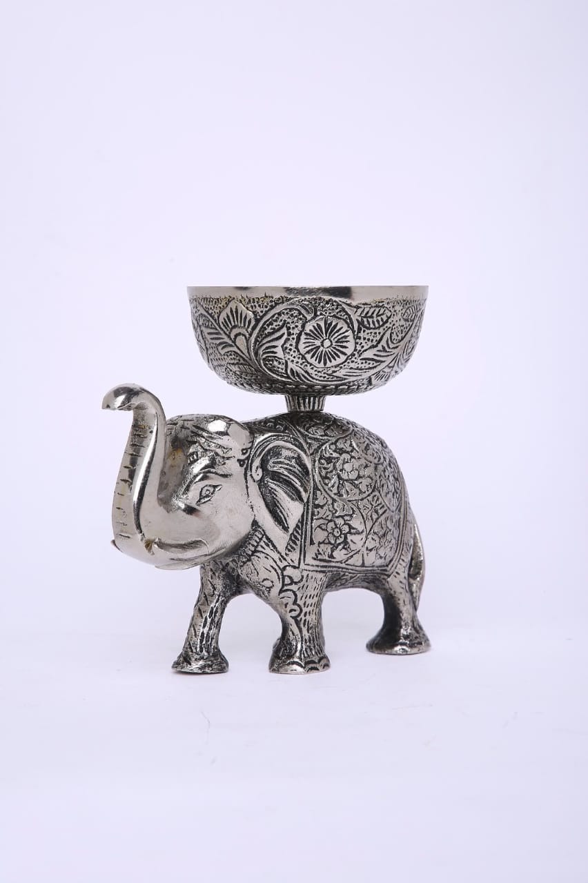 Shubh Haathi Bowls – Carved Elephant Dry Fruit Bowl Set of 2 – Oxidised |Diwali Gifting | Home Decor | Housewarming Gift | Wedding Gift | Corporate Gifting