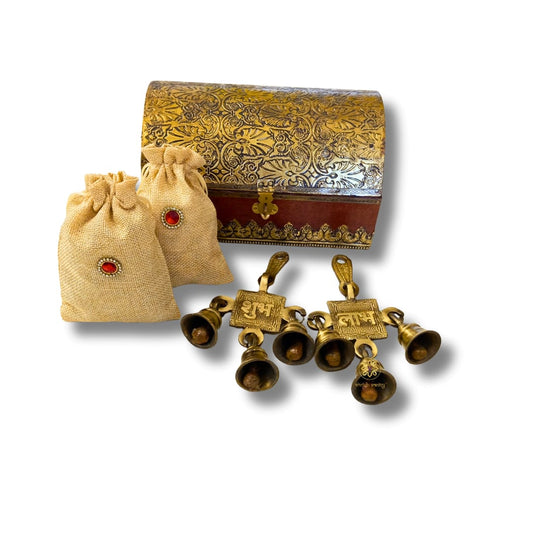 Kanak Kosh Treasure box with Samriddhi Shubh Labh Bells & Dry Fruits